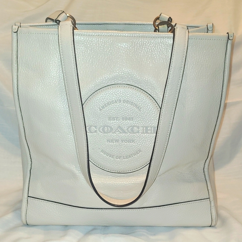 Coach Ivory Dempsey Pebbled Leather Tote Bag
